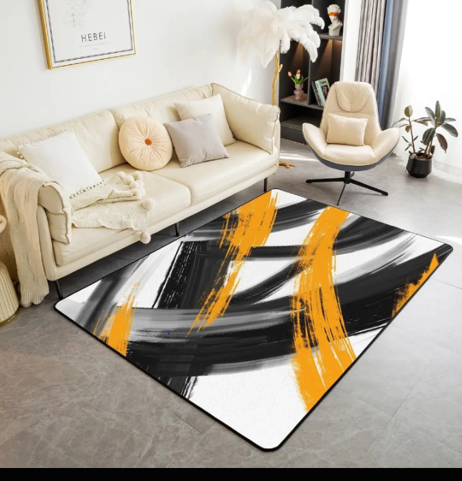 Modern Abstract Brushstroke Rug - Contemporary Art Carpet