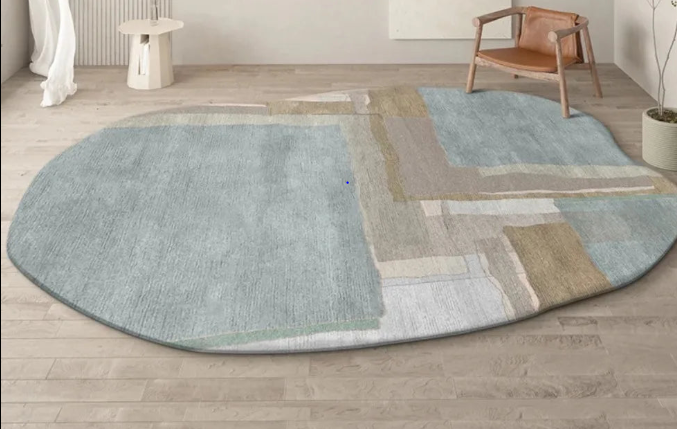 Minimalist Linear Rug - Modern Abstract Irregular Carpet