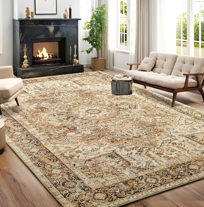 Vintage Persian Rug - Faux Cashmere Area Carpet