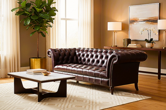 Leather Lounge Furniture Chesterfield Living Room Sofa